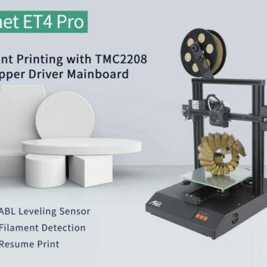 €154 with coupon for Anet® ET4 Pro 3D Printer DIY Kit 220*220*250mm Print Size with TMC2208 Silcent Driver Support Automatic Leveling/Continued Power Failure/Filament Detection/Online/Offline Printing – EU Plug from EU ES warehouse BANGGOOD