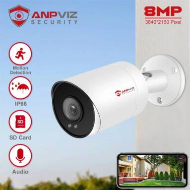 €145 with coupon for Anpviz 4K 8MP POE IP Camera Outdoor Security from BANGGOOD