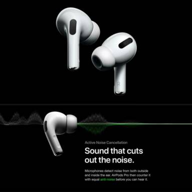€272 with coupon for Apple AirPods Pro ANC Active Noise Reduction Bluetooth Earbuds IPX4 Waterproof In-ear Earphone with Charging Dock – White from GEARBEST