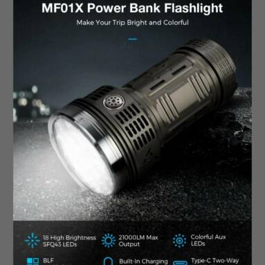 €101 with coupon for Astrolux® MF01X Power Bank Flashlight from BANGGOOD