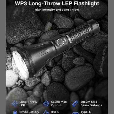 €152 with coupon for Astrolux® WP3 2.9KM 562LM Long Distance Throwing LEP Flashlight Strong Spotlight Waterproof Search Flashlight With 28A High Drain 21700 Li-ion Battery from BANGGOOD