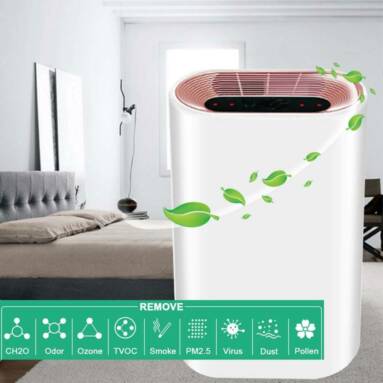 €126 with coupon for Automatic Home Air Purifier Timing Adjustable 3-Speed Negative-ion HEPA Filter from BANGGOOD