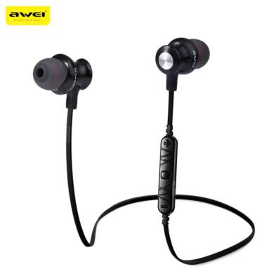 $18 with coupon for Awei A980BL Sports Earphone Bluetooth with Handsfree Songs Track Function  –  BLACK from GearBest