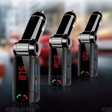 $5 with coupon for BC06S Bluetooth Car FM Transmitter  –  BLACK from GearBest