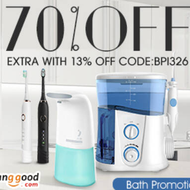 Up to 70% OFF for Bathroom Items with Extra 13% OFF Coupon from BANGGOOD TECHNOLOGY CO., LIMITED