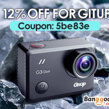 12% OFF Coupon for GitUp Sports Camera & Parts from BANGGOOD TECHNOLOGY CO., LIMITED
