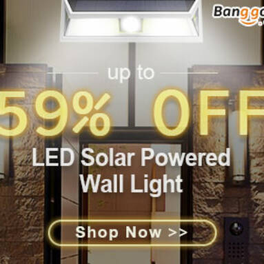 Up to 59% OFF for LED Solar Powered Wall Light from BANGGOOD TECHNOLOGY CO., LIMITED