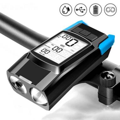 €13 with coupon for BIKIGHT 3-in-1 Bicycle Speedometer Wireless USB Rechargeable Double T6 LED Bike Light Bike Computer with Alarm Horn from EU CZ warehouse BANGGOOD