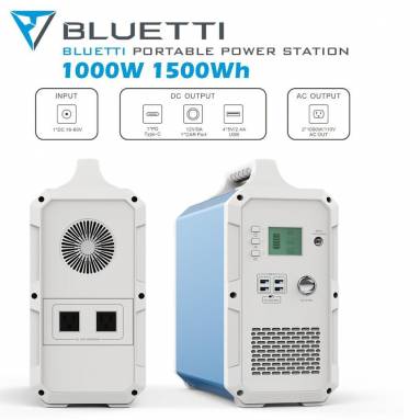 €859 with coupon for BLUETTI EB150 Portable Power Station 1500Wh AC110V/1000W Camping Solar Generator Lithium Emergency Battery Backup from EU warehouse GEEKMAXI