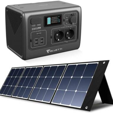 €781 with coupon for BLUETTI EB55 Portable Power Station 700W/537Wh Solar Generator + 1PCS SP120 120W Solar Panel from EU warehouse GEEKBUYING