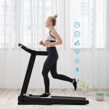 €265 with coupon for BOMINFIT Foldable Treadmill 2HP 12km/h 12 Programs 3 Modes LED Display USB Bluetooth Running Machine Max Load 100kg Indoor Trainer with Kinomap App from EU CZ warehouse BANGGOOD