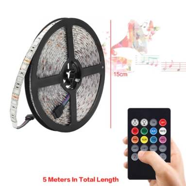 $29 with coupon for BRELONG 5m RGB 150-LED Strip Light for Decoration 2PCS – BLACK EU PLUG from GearBest