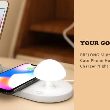 €17 with coupon for BRELONG Multifunctional Cute Phone Holder Wireless Charger Night Light from GearBest