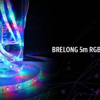 $29 with coupon for BRELONG Music Sensor 5m RGB 150-LED Strip Light for Decoration 2PCS – BLACK EU PLUG from GearBest