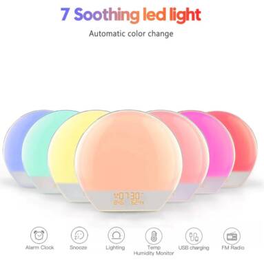 $60 with coupon for BRELONG Rechargeable Multifunction LED Night Light Alarm Clock from GearBest