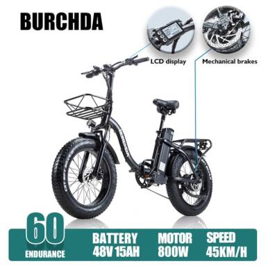 €1158 with coupon for BURCHDA R8S PRO Electric Bike 48V 15Ah*2 Double Batteries 800W Motor from EU warehouse BANGGOOD