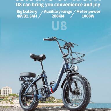 €1177 with coupon for BURCHDA U8 Electric Bike 1000W from EU warehouse BANGGOOD