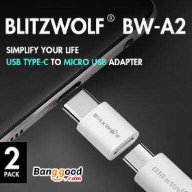 $2.59 for BlitzWolf® BW-A2 USB Type-C To Micro USB Adapter from BANGGOOD TECHNOLOGY CO., LIMITED