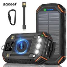 €37 with coupon for Bakeey 36000mAh 15W Solar Power Bank Wireless Charging from EU warehouse BANGGOOD