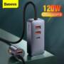 Baseus 120W 4-Port Car Charger PPS PD QC3.0 FCP AFC Fast Charging 1.5m Long Cable