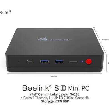 $189 with coupon for Beelink S2 Intel Gemini Lake 4100 4GB DDR4 + 128GB SSD Mini PC – BLACK EU PLUG ( 4GB RAM + 128GB ROM ) from GearBest