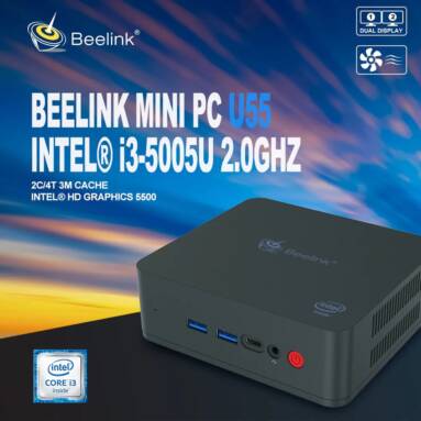 €168 with coupon for Beelink U55 Intel Core I3 – 5005U Mini PC – Black 8GB RAM+256GB SSD from BANGGOOD