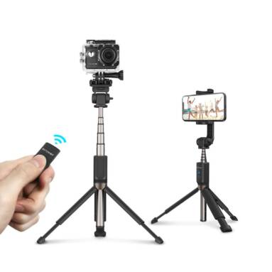 €15 with coupon for BlitzWolf BW-BS5 Extended Multi-angle bluetooth Tripod Selfie Stick for Smartphones Sports Camera – white from BANGGOOD