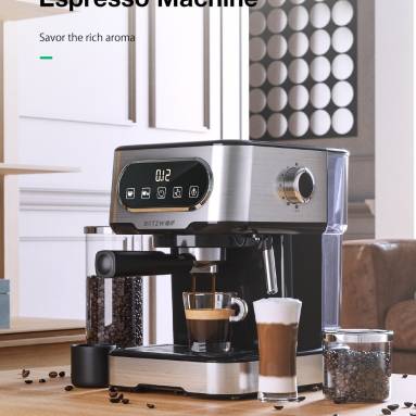 €58 with coupon for BlitzWolf BW-CMM2 Espresso Machine 20 Bar High Pressure Extraction Milk Frothing Accurate Control Dual System Safe Protection 1100W from EU CZ PL warehouse BANGGOOD