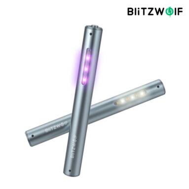 €9 with coupon for BlitzWolf BW-FUN9 UV Sterilamp Handheld Charging Household White LED Sterilization Lamp 2 in 1 Disinfection Lighting Lamp from BANGGOOD
