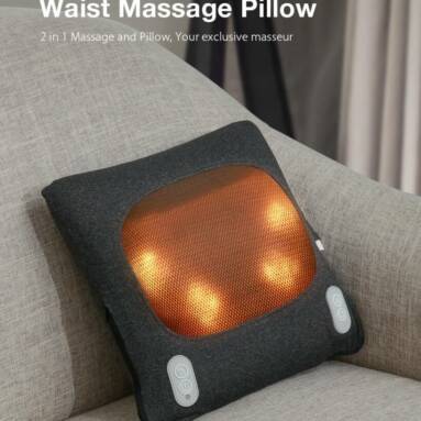 €37 with coupon for BlitzWolf BW-MAC1 Waist Massage Pillow Rechargeable Multifunction Heating 3 Levels 4 Deep-Kneading Shiatsu Massage Heads For Neck Shoulder Waist Abdomen Back Legs Relaxation from EU PL ES warehouse BANGGOOD