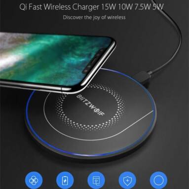 €13 with coupon for BlitzWolf® BW-FWC7 15W Wireless Charger Fast Wireless Charging Pad + BlitzWolf BW-S5 QC3.0 18W USB Charger EU Adapter for iPhone 12 from BANGGOOD