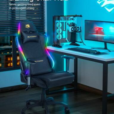 €150 with coupon for BlitzWolf® BW-GC8 Gaming Chair with 7 RGB Lights Effect 160°Max Reclining 2D Ajustable Armrest for Home Office from EU CZ warehouse BANGGOOD