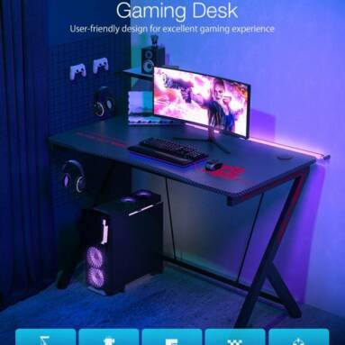 €69 with coupon for BlitzWolf® BW-GD1 Gaming Desk Large Desktop Ergonomic Design Computer Table Gamer Workstation with Cup Holder Headphone Hook for Home Office from EU CZ warehouse BANGGOOD