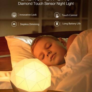 €8 with coupon for BlitzWolf® BW-LT19 Diamond Ambient Touch Sensor Night Light 3000K Color Temperature 300lm Touch Control Stepless Dimming USB Charging Night Lamp from BANGGOOD