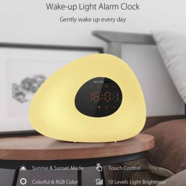 €14 with coupon for BlitzWolf® BW-LT23 Wake-up Light Alarm Clock with Sunrise & Sunset Mode Touch Control RGB Dimmable Night Lamp from BANGGOOD