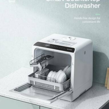 €251 with coupon for BlitzWolf®BH-CDW1 Smart Portable Countertop Dishwasher with APP Control, 4-6 Sets Big Capacity, Dual Water Inlet Modes, 360°Spraying, 75°High Temperature, Five Cleaning Modes, Drying Function from EU CZ warehouse BANGGOOD