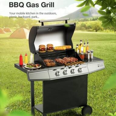 €175 with coupon for Blitzwolf BW-GO1 Four Burners BBQ Gas Grill – 50 mbar from EU CZ warehouse BANGGOOD