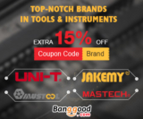 TOP-NOTCH BRANDS IN TOOLS & INSTRUMENTS: 15% OFF from BANGGOOD TECHNOLOGY CO., LIMITED