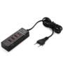 C-919 4-Port USB 3.0 Hub Fast Charger for Charging  -  EU PLUG  BLACK 