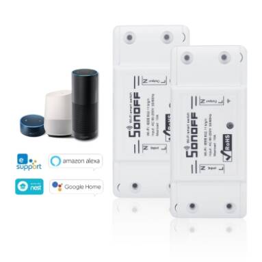 Скидка 20% на SONOFF Basic Wifi Switch Works with Alexa for Google Home! from Tomtop INT