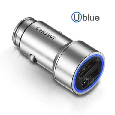 $6 with coupon for CHUWI Ublue C – 100 Dual USB Smart Car Charger  –  SILVER from GearBest