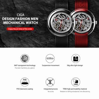 $96 with coupon for CIGA Design T Series Fashion Men’s Mechanical Watch from Xiaomi youpin RED from GEARBEST
