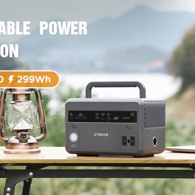 €269 with coupon for CTECHi GT300 300W Portable Power Station, 299Wh LiFePO4 Battery Solar Generators, 5 Outputs, Built-in MPPT Regulator from EU warehouse GEEKBUYING