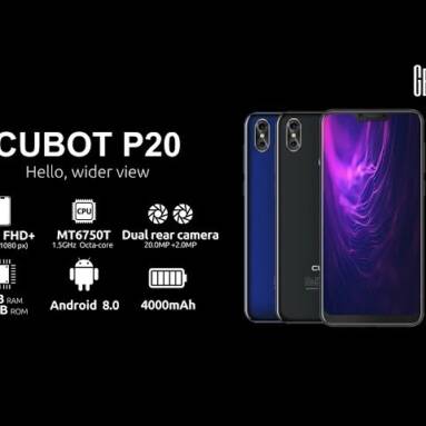 €105 with coupon for CUBOT P20 4G Phablet – BLACK from GearBest