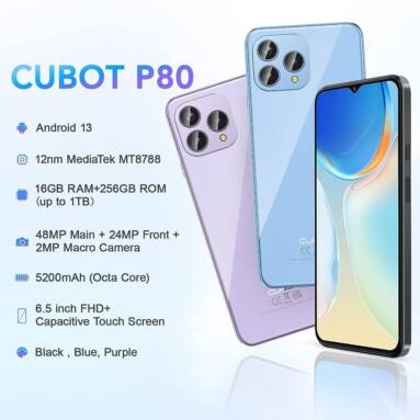 €118 with coupon for CUBOT P80 smartphone 256GB from GSHOPPER