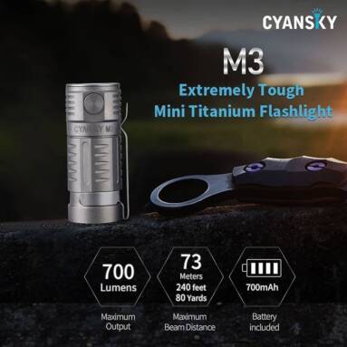 €84 with coupon for CYANSKY M3 Mini Titanium LED Flashlight from BANGGOOD