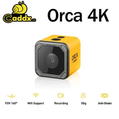 €69 with coupon for Caddx Orca 4K HD Recording Mini FPV Camera FOV 160 Degree WiFi Anti-Shake DVR Action Cam for Outdoor Photography RC Racing Drone Airplane from EU CZ / CN warehouse BANGGOOD