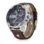 Cagarny 6820 Male Quartz Watch  -  SILVER + BROWN