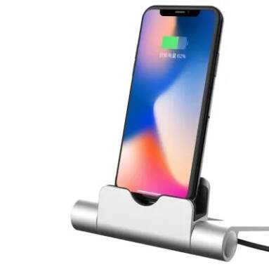 $8 with coupon for Charger Holder Stand for iPhone – SILVER from GearBest