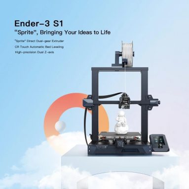€335 with coupon for Creality Ender-3 S1 Desktop 3D Printer FDM 3D Printing 220*220*270mm/8.6*8.6*10.6in Build Size with Direct Extruder PC Spring Steel Printing Platform Resume Printing Function Dual Z-axis Compatible with PLA/TPU/PETG/ABS Filament from EU warehouse TOMTOP